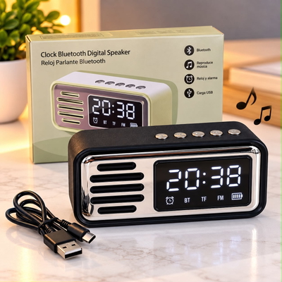 PARLANTE RELOJ ALARMA CON PANTALLA LED