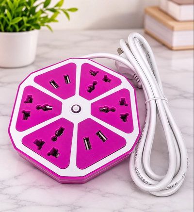 ZAPATILLA HEXAGONAL 4 TOMAS + 4 USB