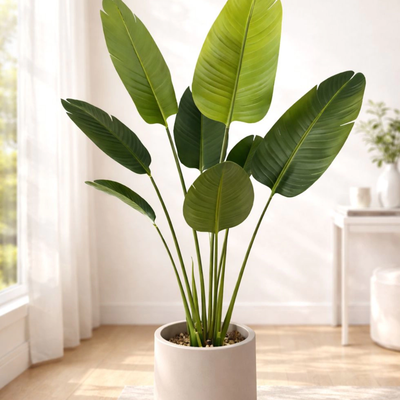 PLANTA ARTIFICIAL 7 HOJAS CON MACETA 120CM PATA DE ELEFANTE DEPO147