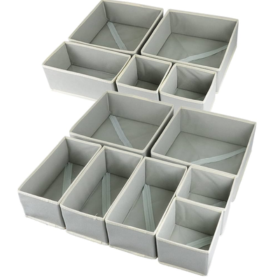 SET DE 12  ORGANIZADORES DE ROPA  PLEGABLES DE TELA DEPO171