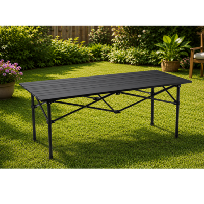 MESA DE HIERRO NEGRA 95 X 55 X 50CM PLEGABLE DEPO189