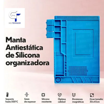 MANTA ANTIESTICA DE SILICONA 45 X 30CM - COLOR AZUL DEPO173