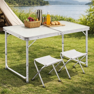 MESA DE EXTERIOR  PLEGABLE 120 X 60CM + 4  SILLAS PLEGABLES  DEPO188