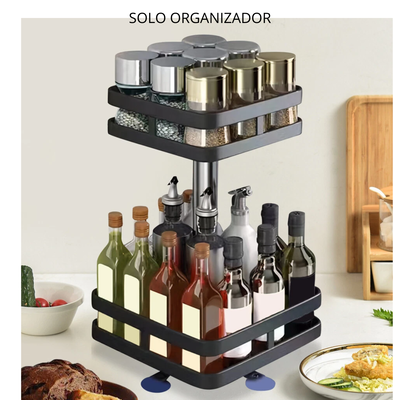 DEPO117 ESPECIERO ORGANIZADOR 2 PISOS CONDIMENTOS 27 X 25CM