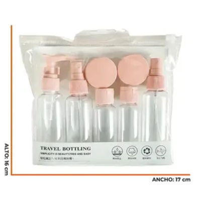 DEPO78 NECESER DE VIAJE 5 BOTELLAS PLASTICAS TRANSPANTE