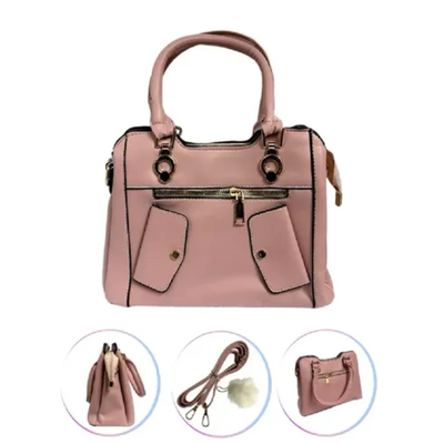 DEPO118 CARTERA DE MUJER 3 CIERRES, 4 COMPART.ROSA