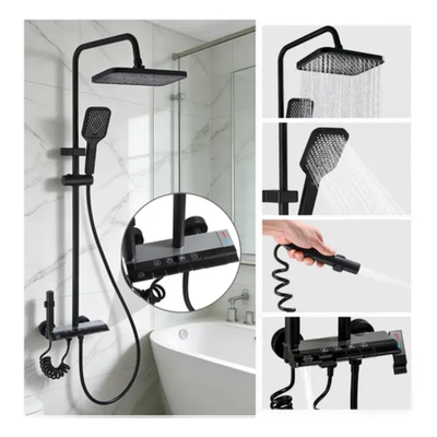 DEPO137 DUCHA DE EXTERIOR  INTELIGENTE NEGRO CUADRADO