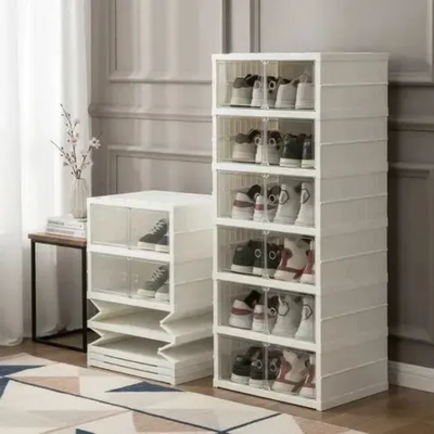 DEPO145 ORGANIZADOR DE ZAPATOS 6  NIVELES (12 PARES) CON TAPA Y PLEGABLE