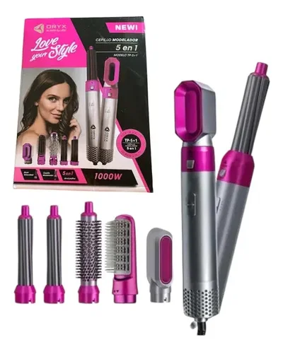 Set Moldeador Secador Cepillo 5 En 1 Eléctrico Oryx 
