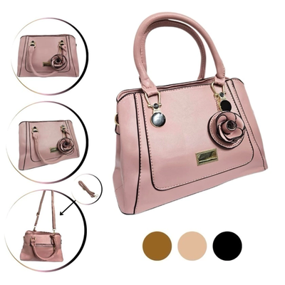 CARTERA DE MUJER 2 CIERRES, 3 COMPART. + ACCES. ROSA