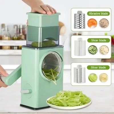 Picadora Manual 4 En 1 Y Cortador Multifunción De Cocina