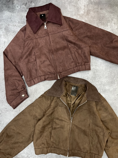Campera gamuza con cuello