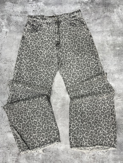 Wide leg animal print gris