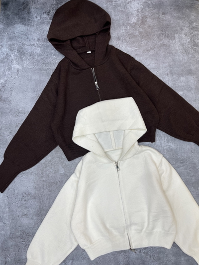 Campera crop doble cierre