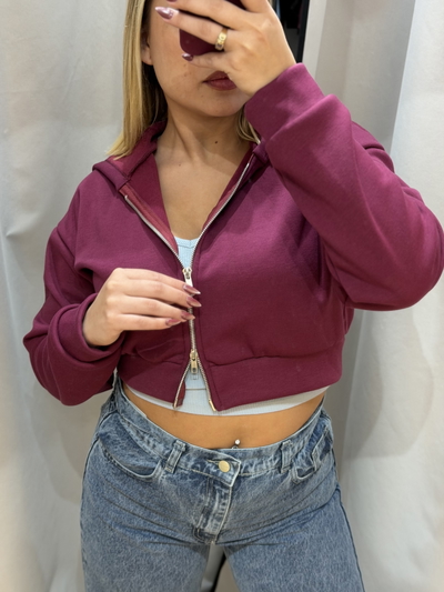 Campera crop doble cierre 