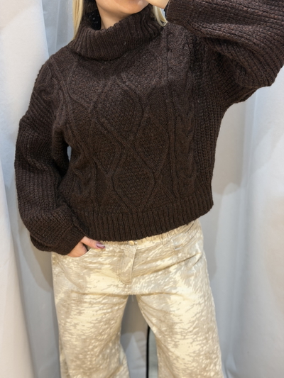 Sweater polera trenzado
