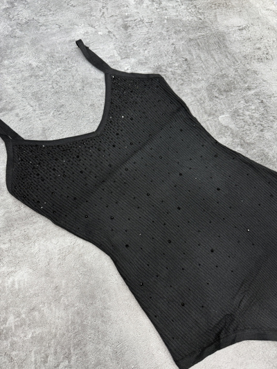 Body con strass negro import 