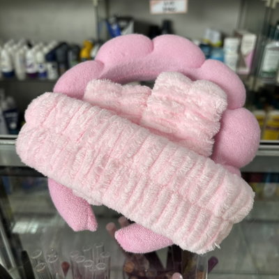 Set de vinchas + muñequeras skin care