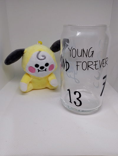 Vaso de vidrio  Jimin BTS Tatuajes