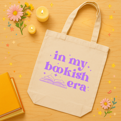 Totebag "In My Bookish Era" El Accesorio Imprescindible de tu Nueva Etapa