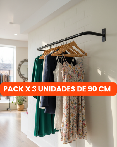 Pack 3 — 3 PERCHEROS DE PARED 90 CM 