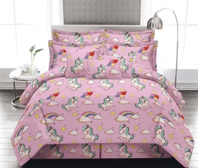 Juego De Sabana Infantil Twin Unicornio Rosa