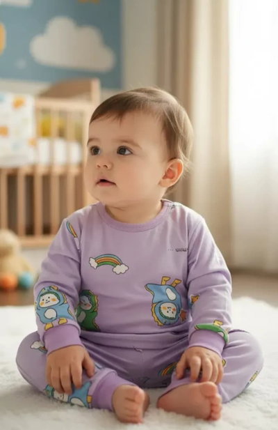 Pijama importado frisado LILA | Línea bebé