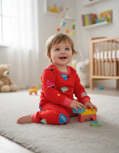 Pijama importado frisado ROJO | Línea bebé