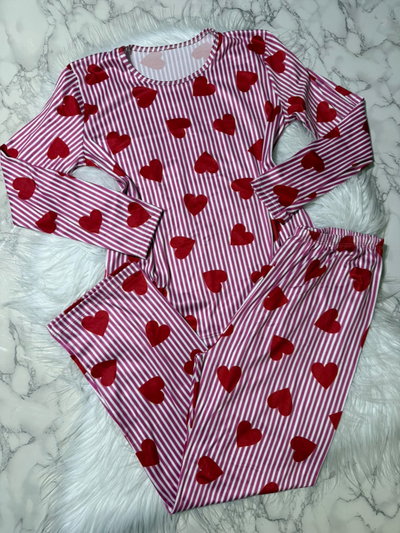 Pijama Full Print Manga Larga | Corazones | Talle 3