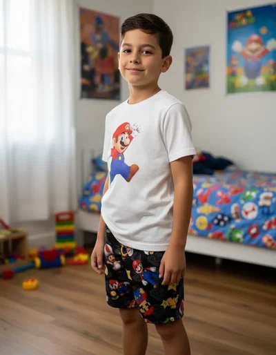 Pijama Infantil Corto Mario Bros