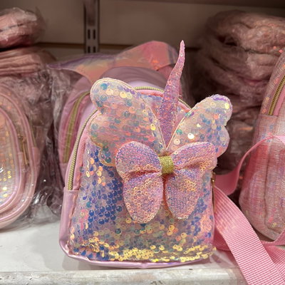 Mochila Infantil Mariposa Lentejuelas Brillo Holográfica