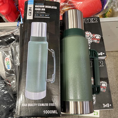 Termo Clásico 1000ml con Manija - Acero Inoxidable