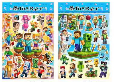 Planchas De Stickers Minecraf ×50U