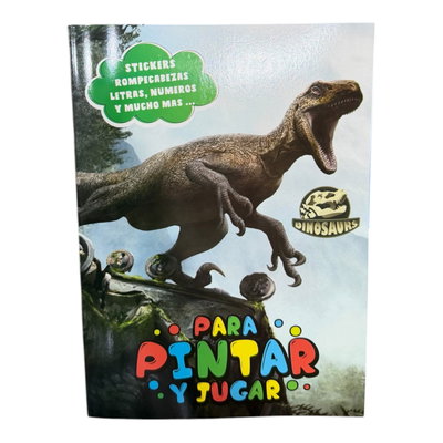 Libro Para Pintar Con Stickers Dino ×10U
