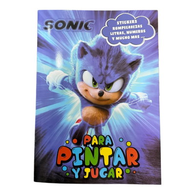Libro Para Pintar Con Stickers Sonic ×10U