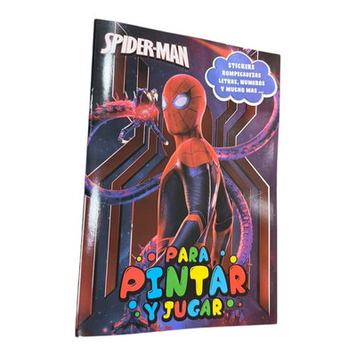 Libro Para Pintar Con Stickers Spider Man Araña ×10U