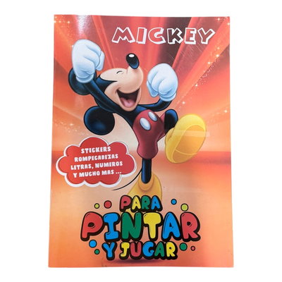 Libro Para Pintar Con Stickers Mickey ×10U