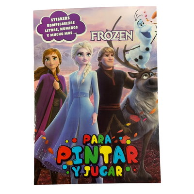 Libro Para Pintar Con Stickers Frozen ×10U