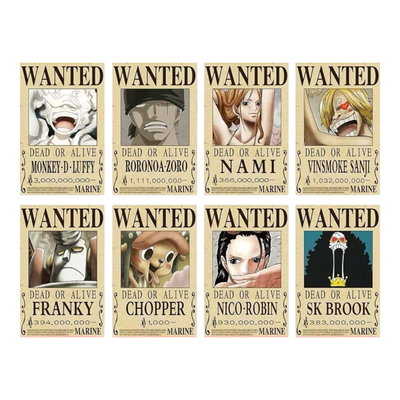 Pósters One Piece Wanted Pack de 8 -29x42cm