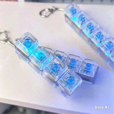 Llavero Tecla Transparente con Luz LED