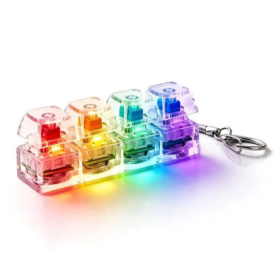 Llavero Tecla Transparente con Luz Arcoíris 