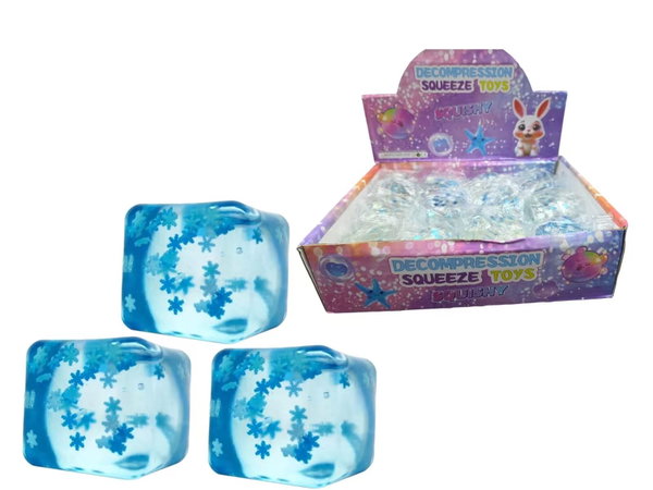 Squishy Squeeze Cubo Hielo Con Nieve x12