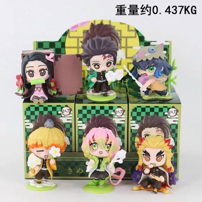 SET Figura Demon Slayer Floral 6Pieza Caja Completa