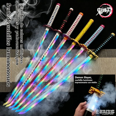 Espada Demon Slayer Iluminada Cambia Color + Niebla Humo Con Recargable Oferta