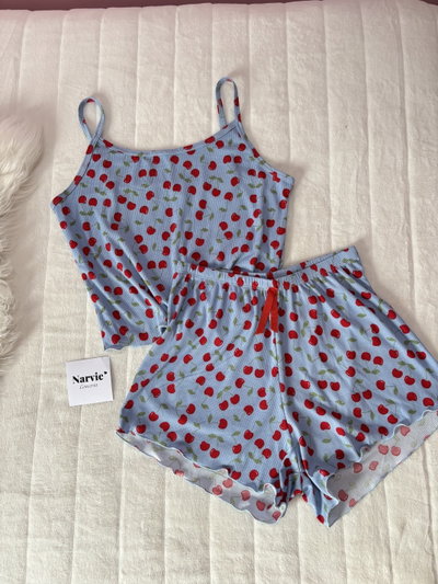 Pijama de Morley celeste cerezas