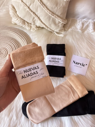 Medias térmicas x2 (nude y negro)