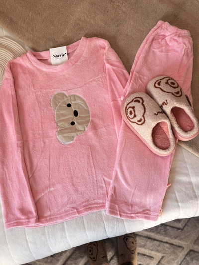 Pijama de polar Rosa oso