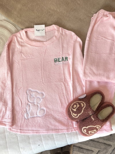 Pijama de polar rosa oso bear