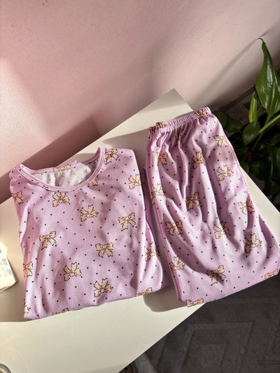 Pijama largo de morley moño rosa
