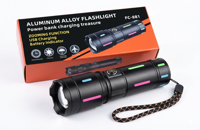 Linterna Aluminum Alloy FlashLight (FC-881) PowerBank
